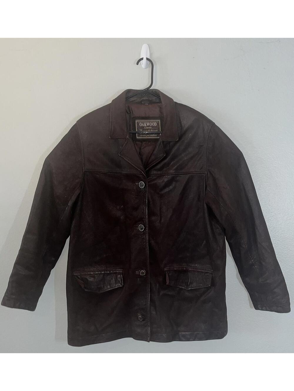 Oakwood Classic Brown Leather Jacket Sz. S